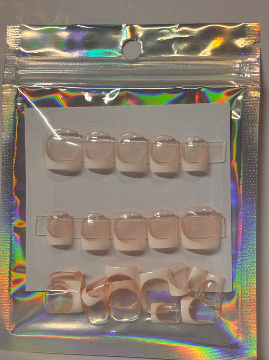 Extra Short Sqaure French Tip