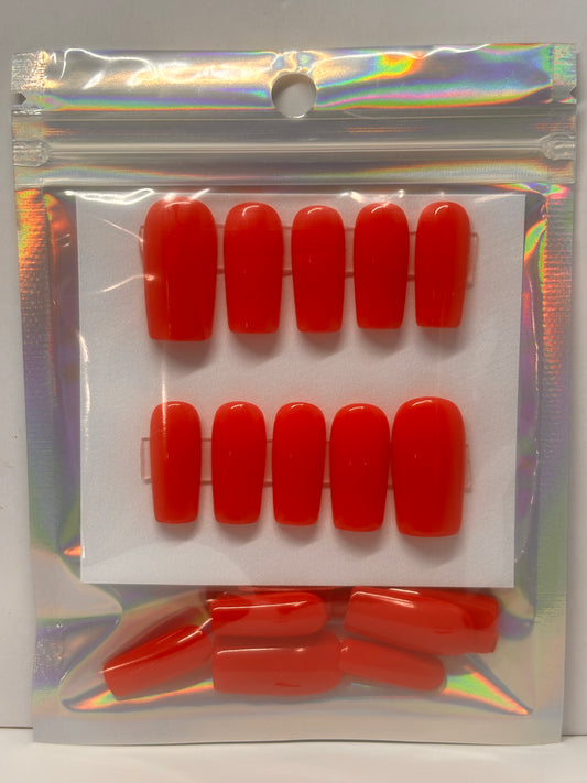 Red Nail Theory Medium Square